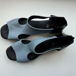 Black Brand Black and Gray Sandals Slip-On Comfort